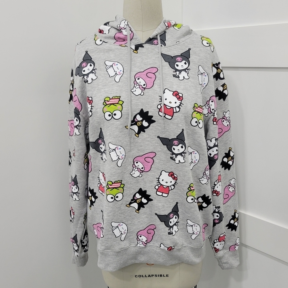 NWOT Sanrio Hello Kitty and Friends Grey Pullover Sweatshirts Hoodie Size 1X